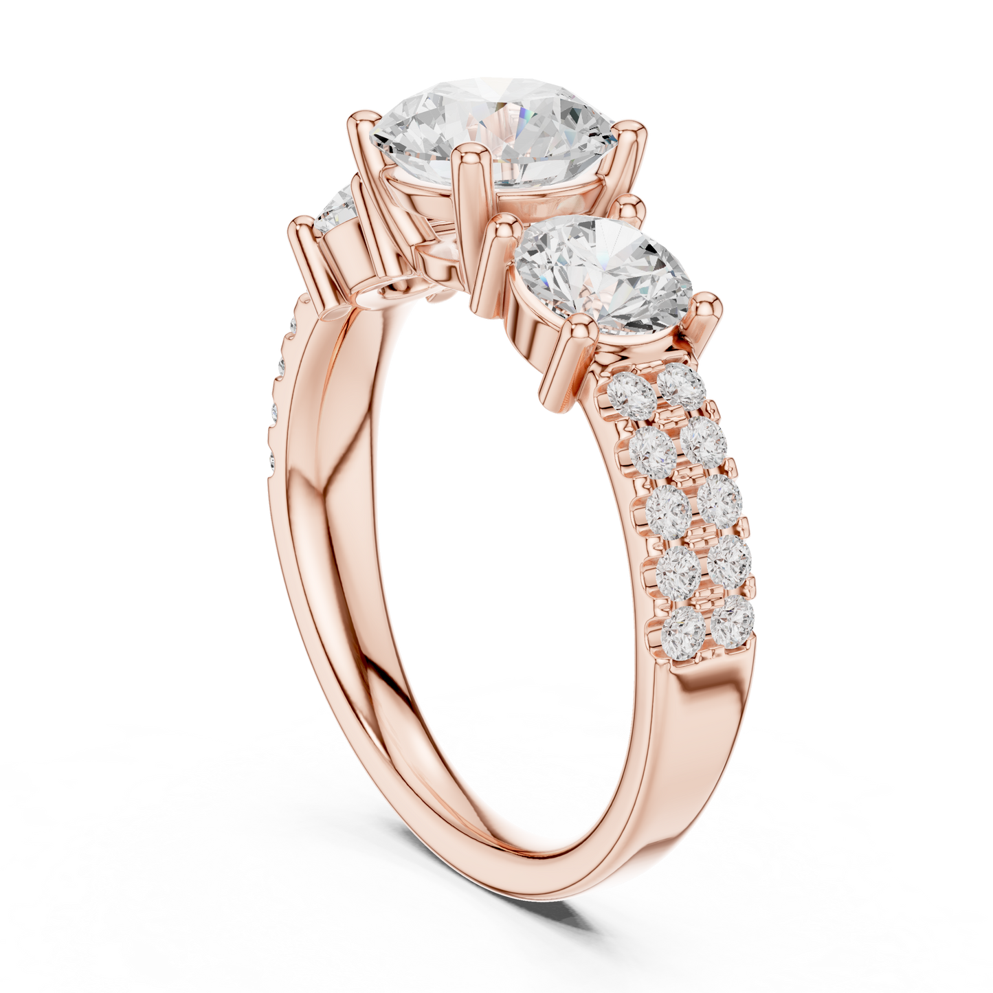 Round Cut Lab Grown Diamond Ring in Rose Gold