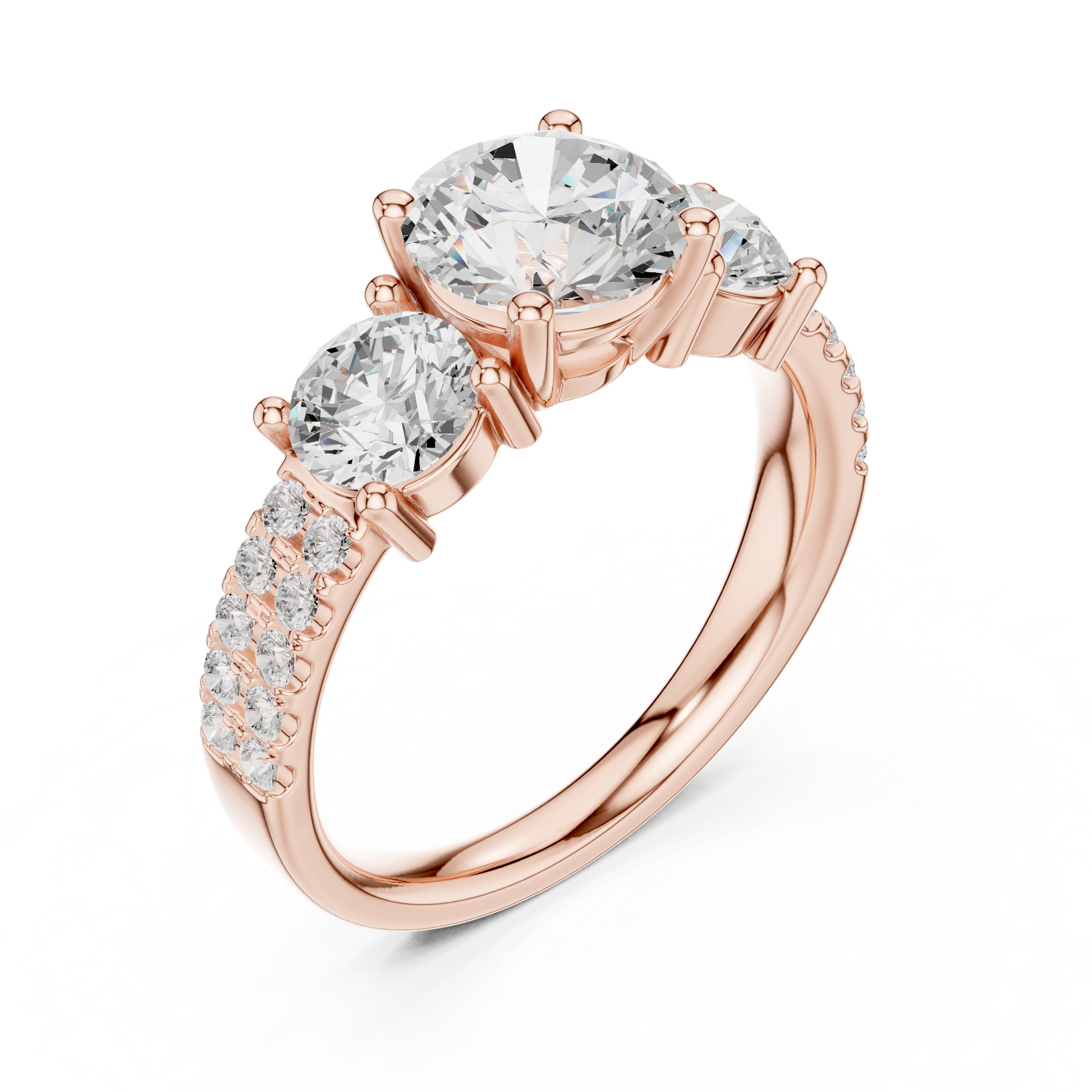 Round Cut Lab Grown Diamond Ring in Rose Gold