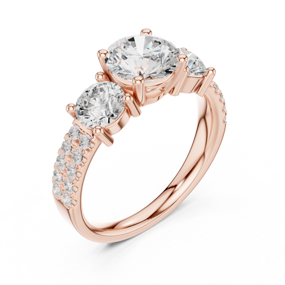 Round Cut Lab Grown Diamond Ring in Rose Gold