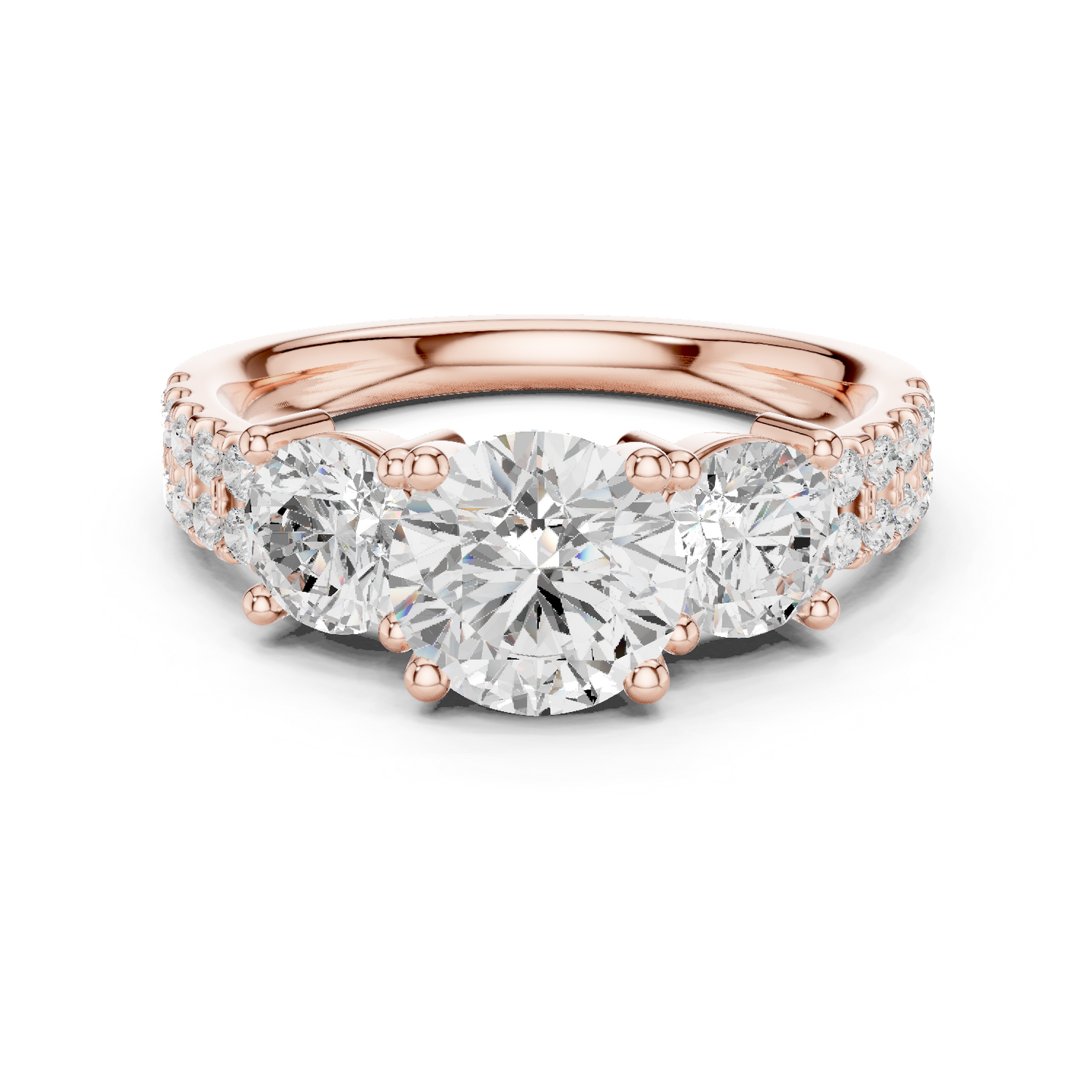 Round Cut Lab Grown Diamond Ring in Rose Gold