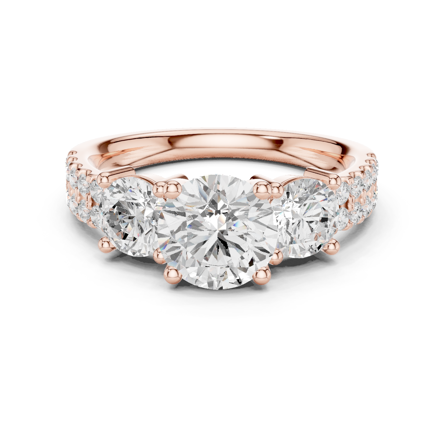 Round Cut Lab Grown Diamond Ring in Rose Gold