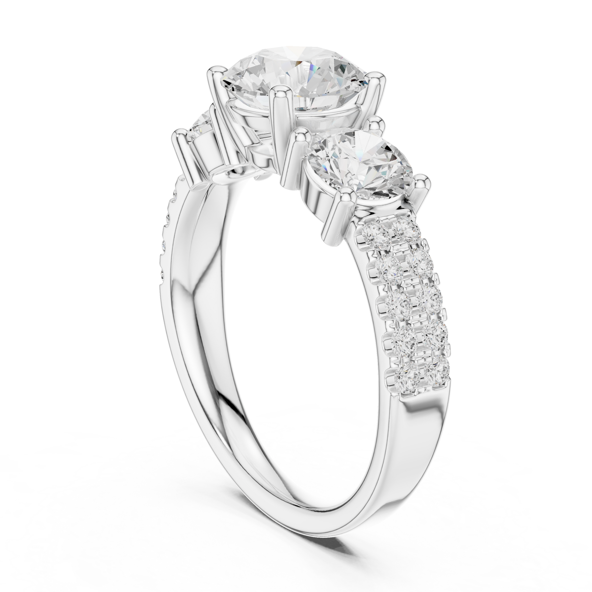 Round Cut Lab Grown Diamond Ring in Platinum