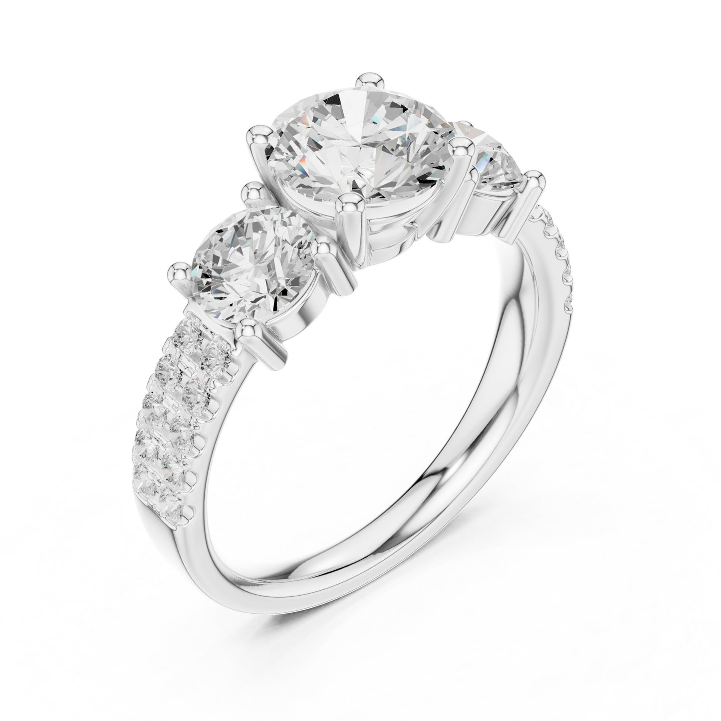 Round Cut Lab Grown Diamond Ring in Platinum