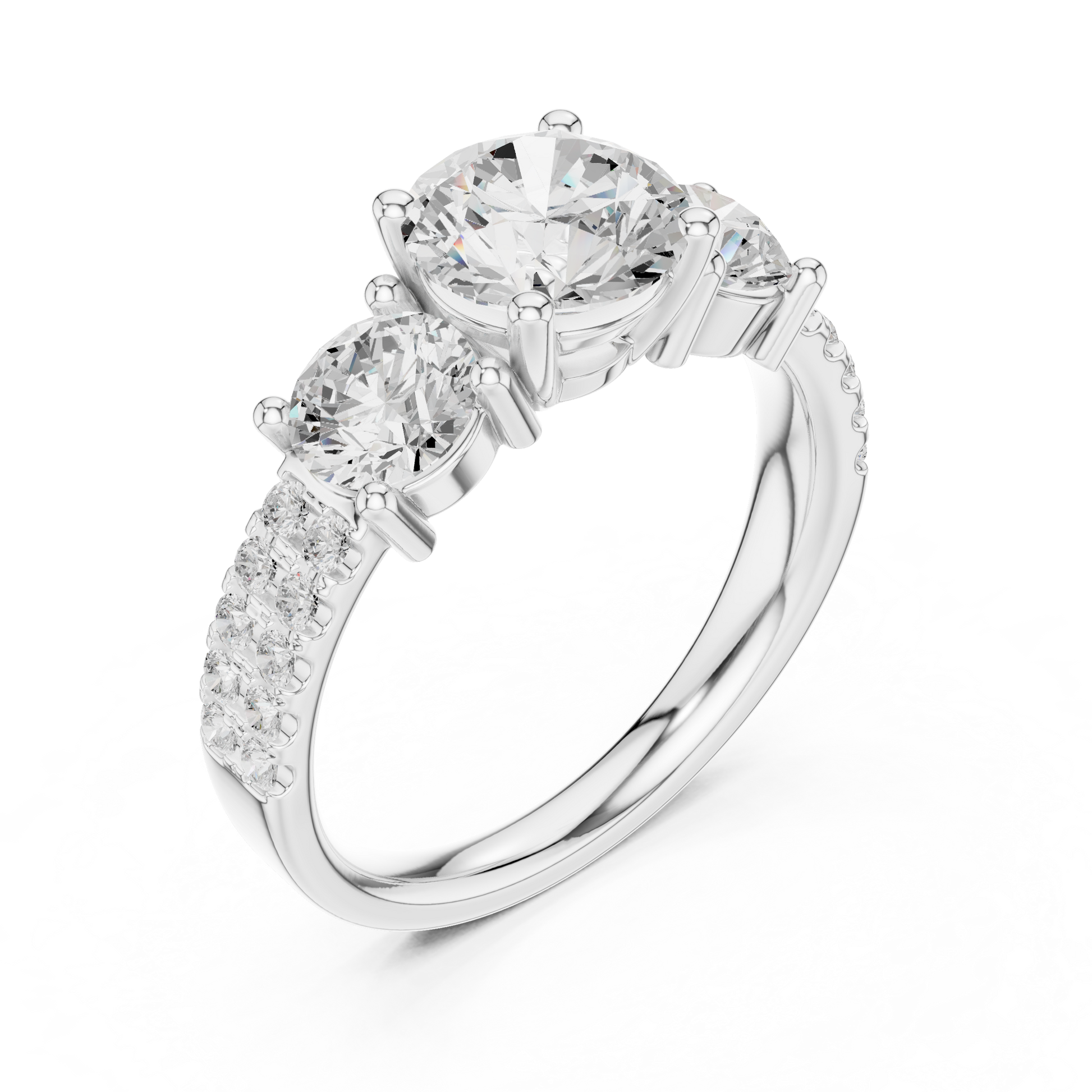 Round Cut Lab Grown Diamond Ring in Platinum