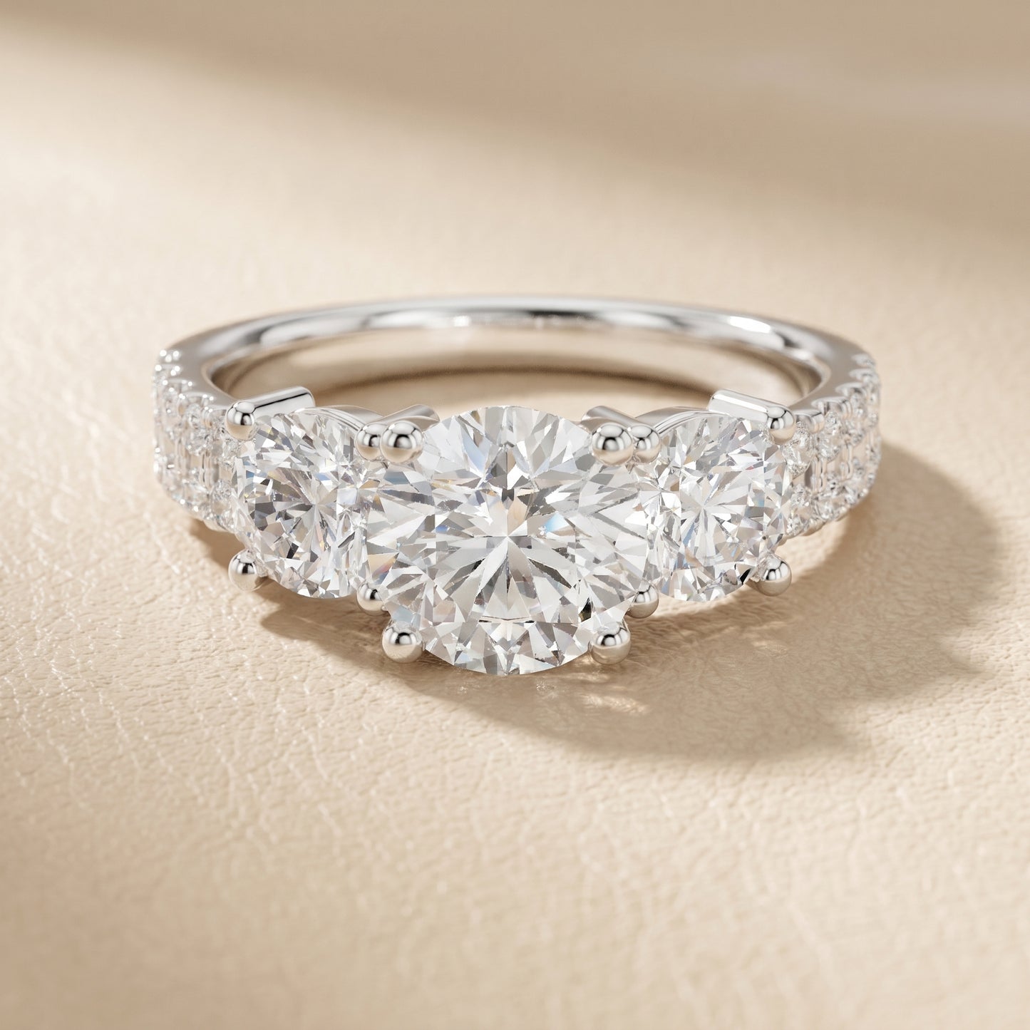 Round Cut Lab Grown Diamond Ring in Platinum