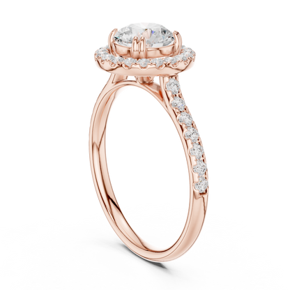 Round Cut Lab Grown Diamond Ring in Rose Gold