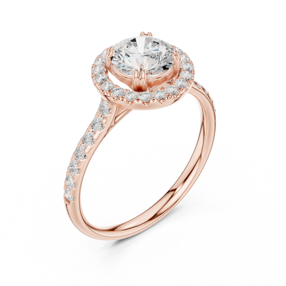 Round Cut Lab Grown Diamond Ring in Rose Gold