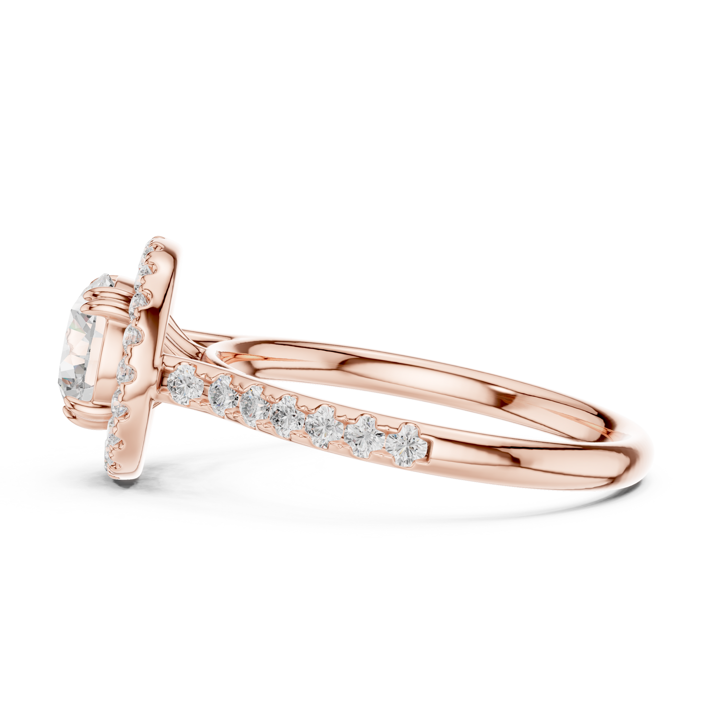 Round Cut Lab Grown Diamond Ring in Rose Gold