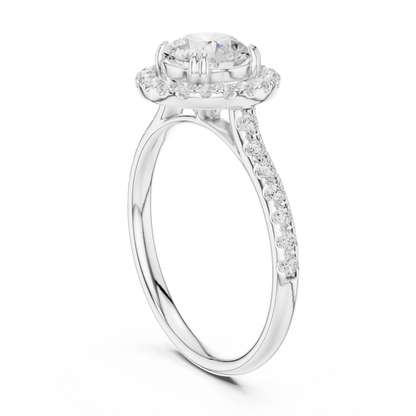 Round Cut Lab Grown Diamond Ring in Platinum