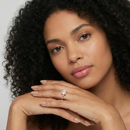 Elena Radiance Solitaire Asscher Diamond Engagement Ring in Rose Gold