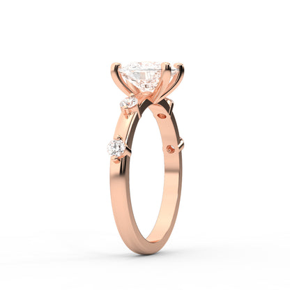 Elena Radiance Solitaire Cushion Diamond Engagement Ring in Rose Gold