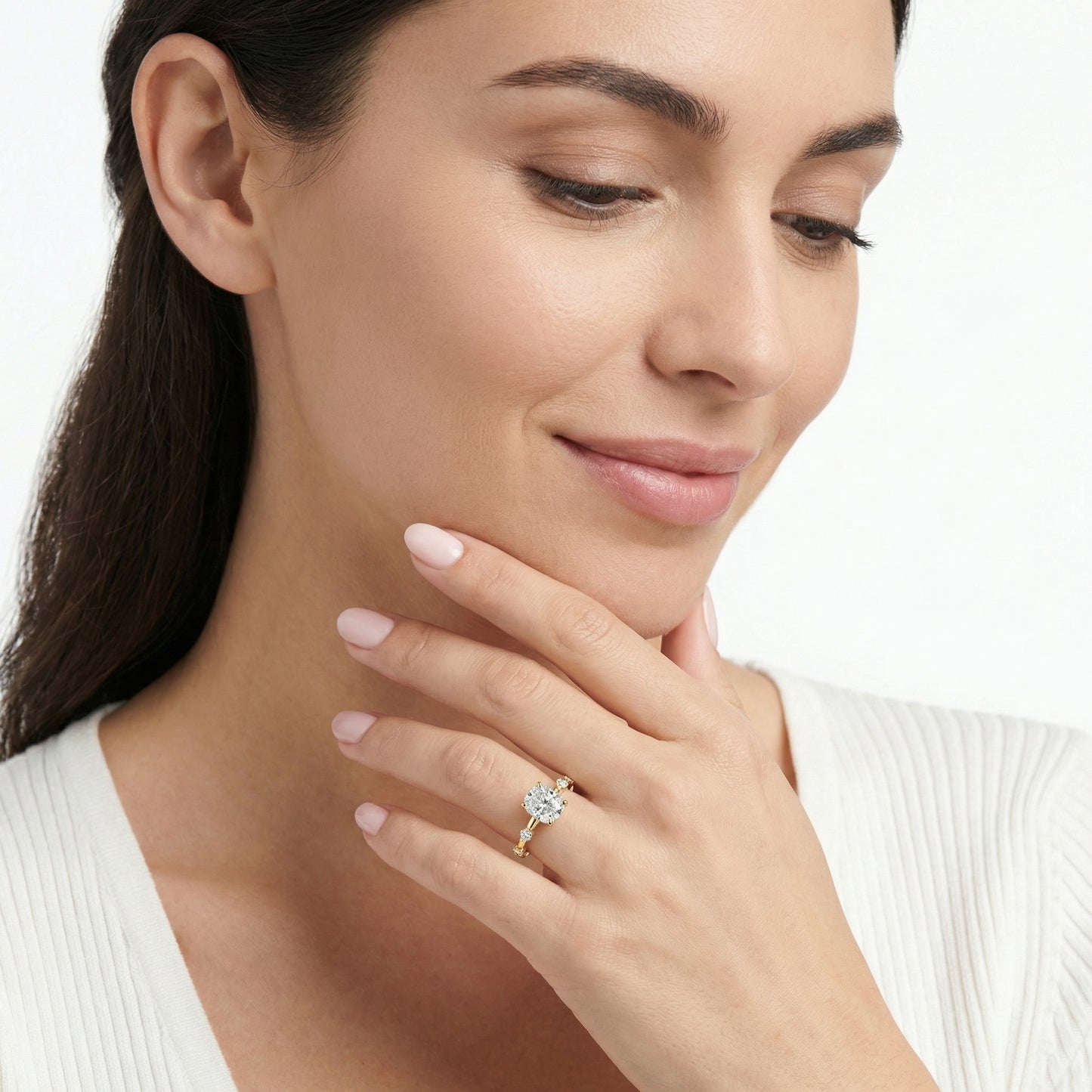 Elena Radiance Solitaire Cushion Diamond Engagement Ring in Yellow Gold