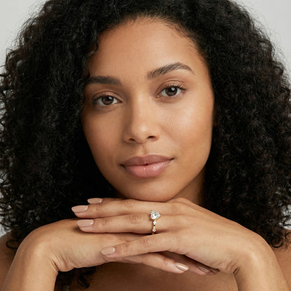 Elena Radiance Solitaire Heart Diamond Engagement Ring in Yellow Gold