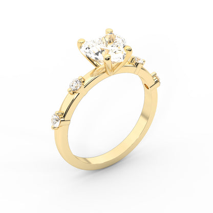 Elena Radiance Solitaire Heart Diamond Engagement Ring in Yellow Gold