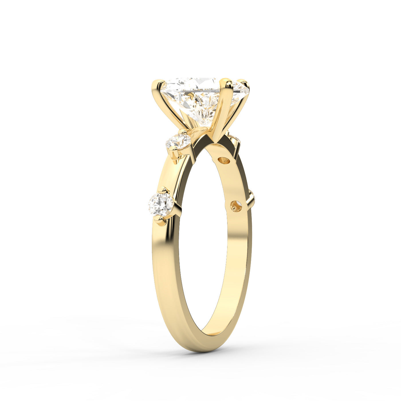 Elena Radiance Solitaire Heart Diamond Engagement Ring in Yellow Gold