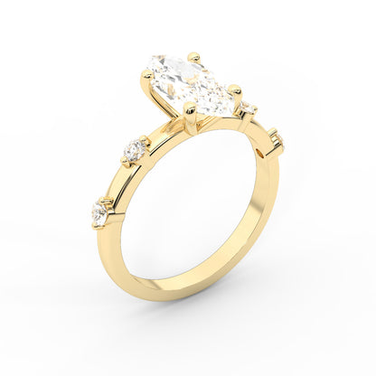 Elena Radiance Solitaire Marquise Diamond Engagement Ring in Yellow Gold