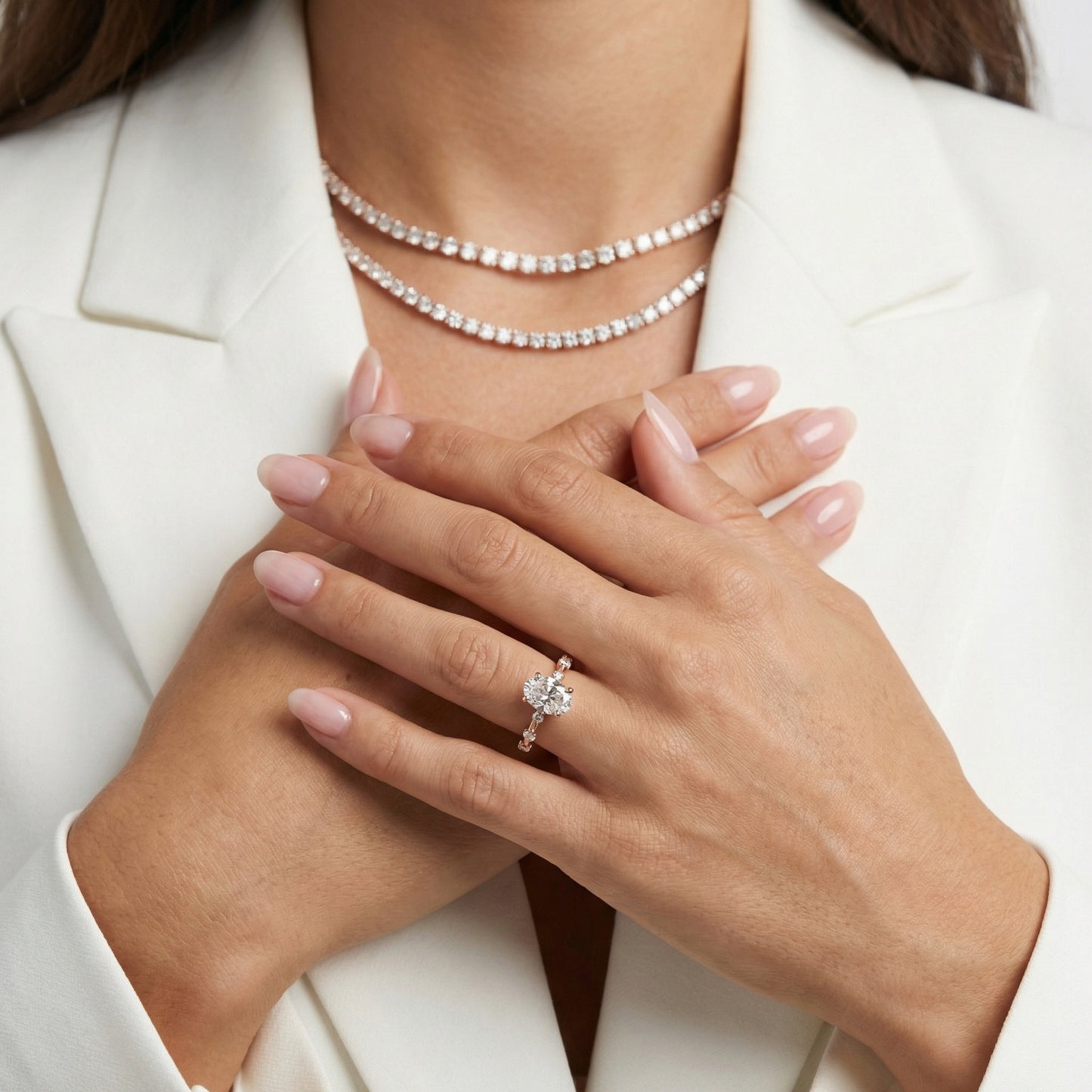 Elena Radiance Oval Diamond Engagement Ring in Rose Gold