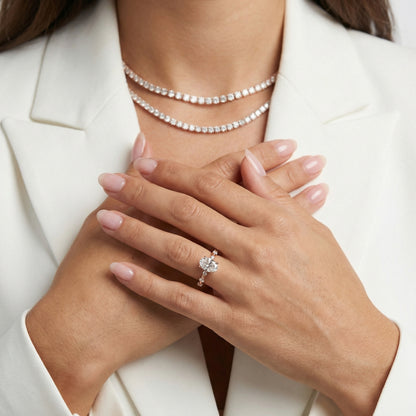 Elena Radiance Oval Diamond Engagement Ring in Rose Gold