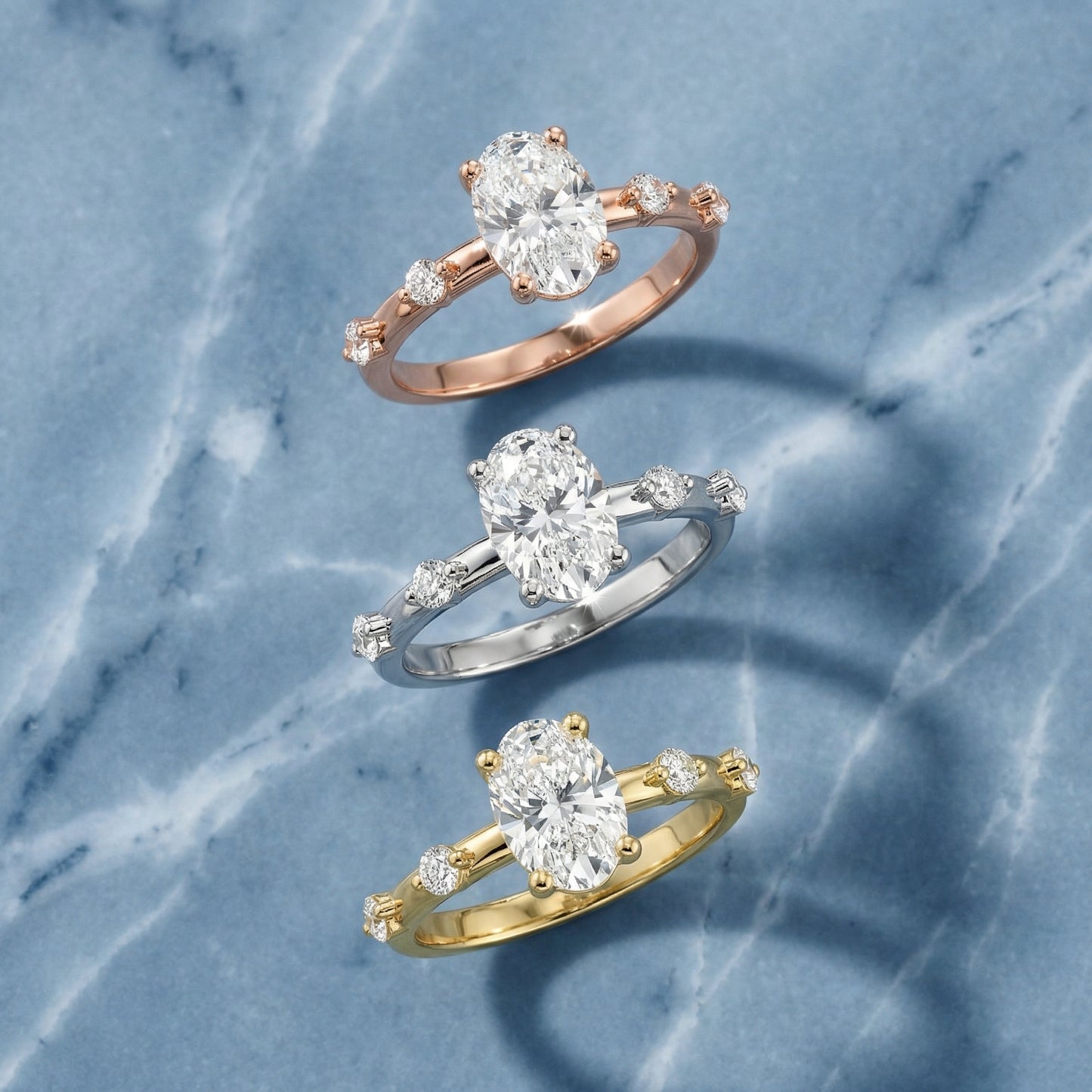 Elena Radiance Oval Diamond Engagement Ring in Rose Gold