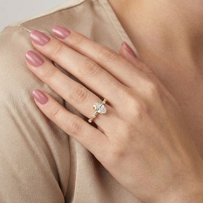 Elena Radiance Oval Diamond Engagement Ring in Yellow Gold