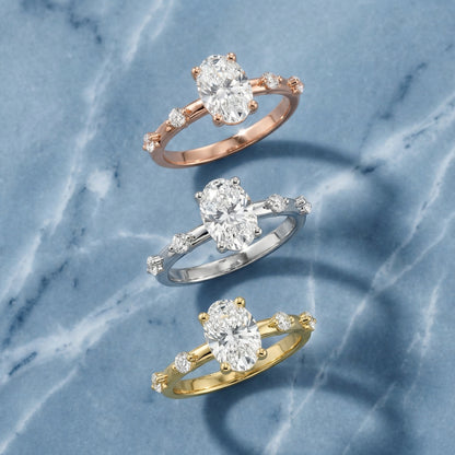 Elena Radiance Oval Diamond Engagement Ring in Yellow Gold