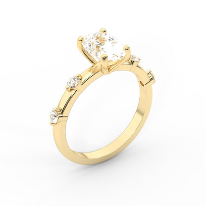 Elena Radiance Oval Diamond Engagement Ring in Yellow Gold