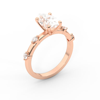 Elena Radiance Solitaire Pear Diamond Engagement Ring in Rose Gold