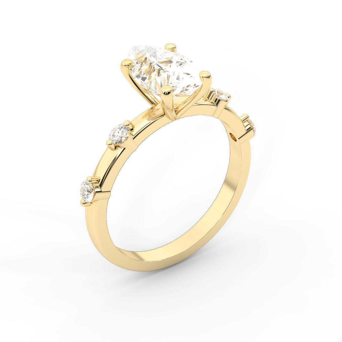 Elena Radiance Solitaire Pear Diamond Engagement Ring in Yellow Gold