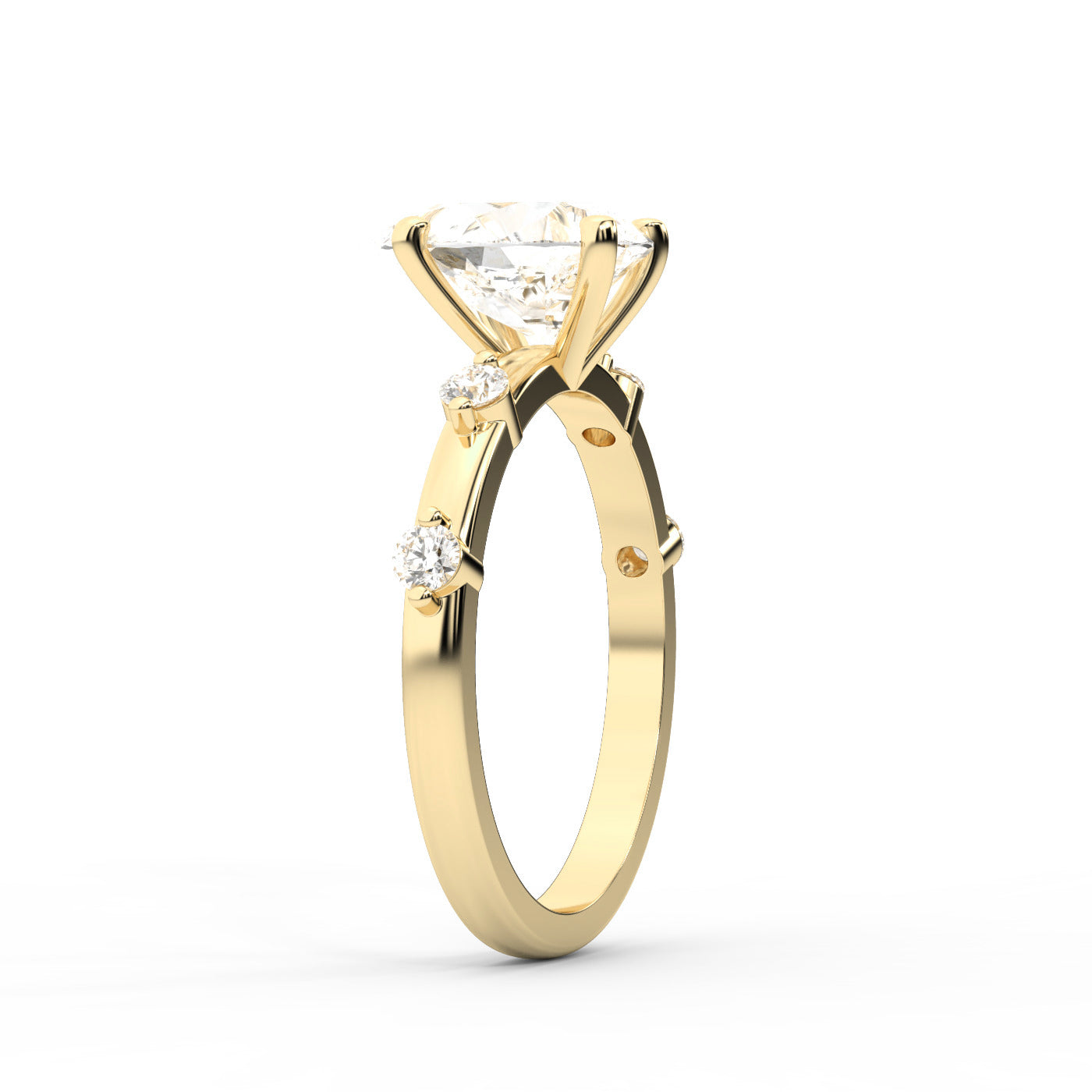 Elena Radiance Solitaire Pear Diamond Engagement Ring in Yellow Gold