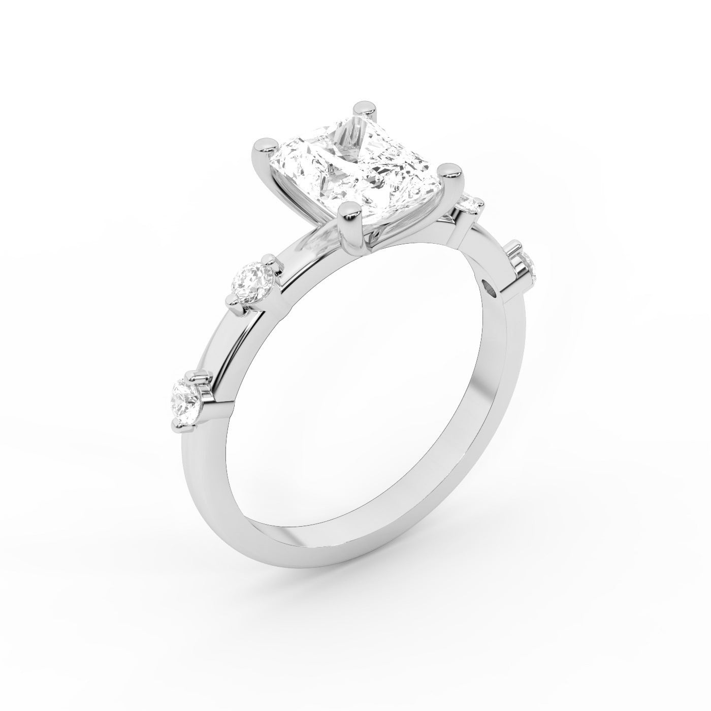 Elena Radiance Radiant Diamond Engagement Ring in Platinum