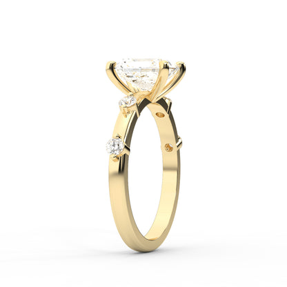 Elena Radiance Radiant Diamond Engagement Ring in Yellow Gold