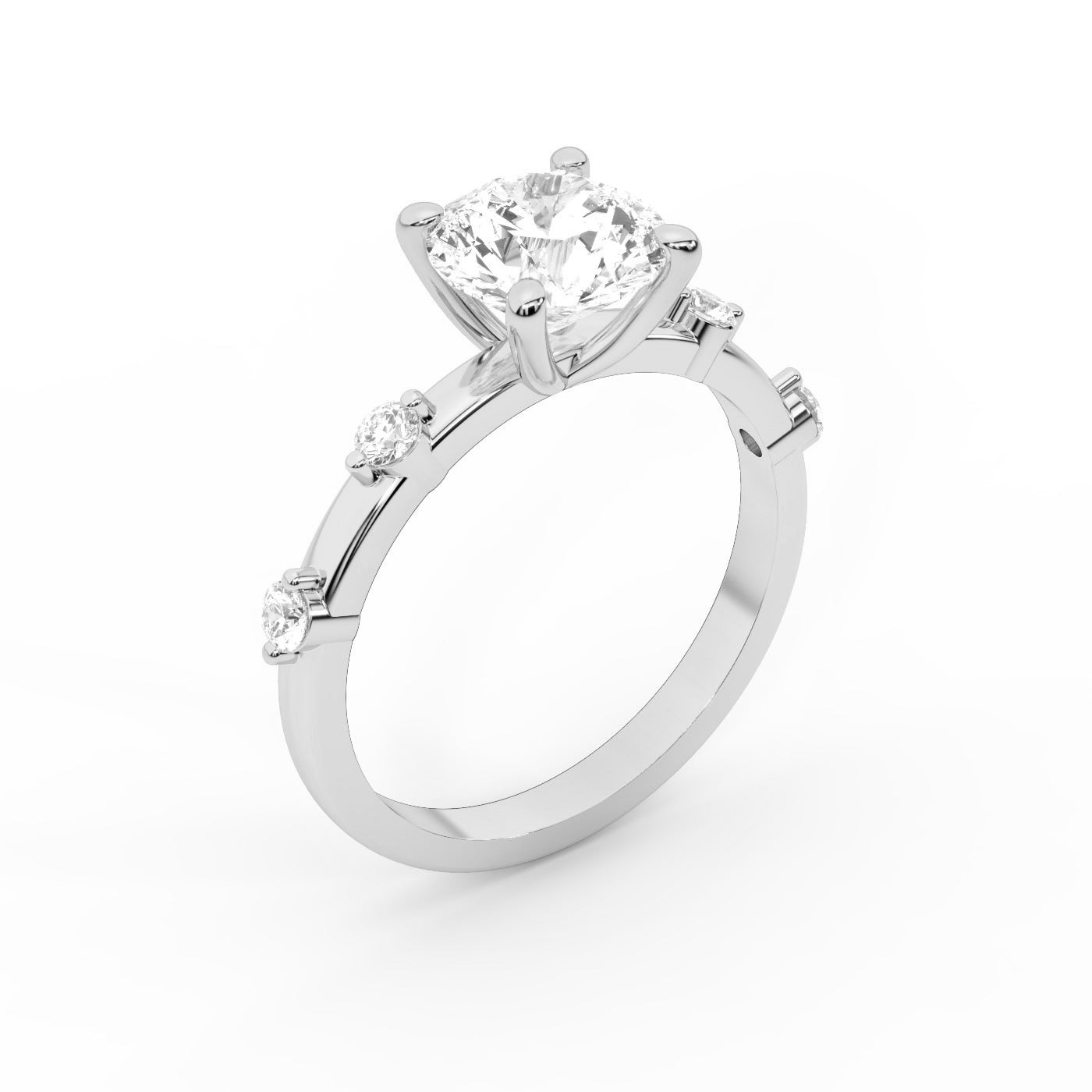 Elena Radiance Solitaire Round Diamond Engagement Ring in Platinum