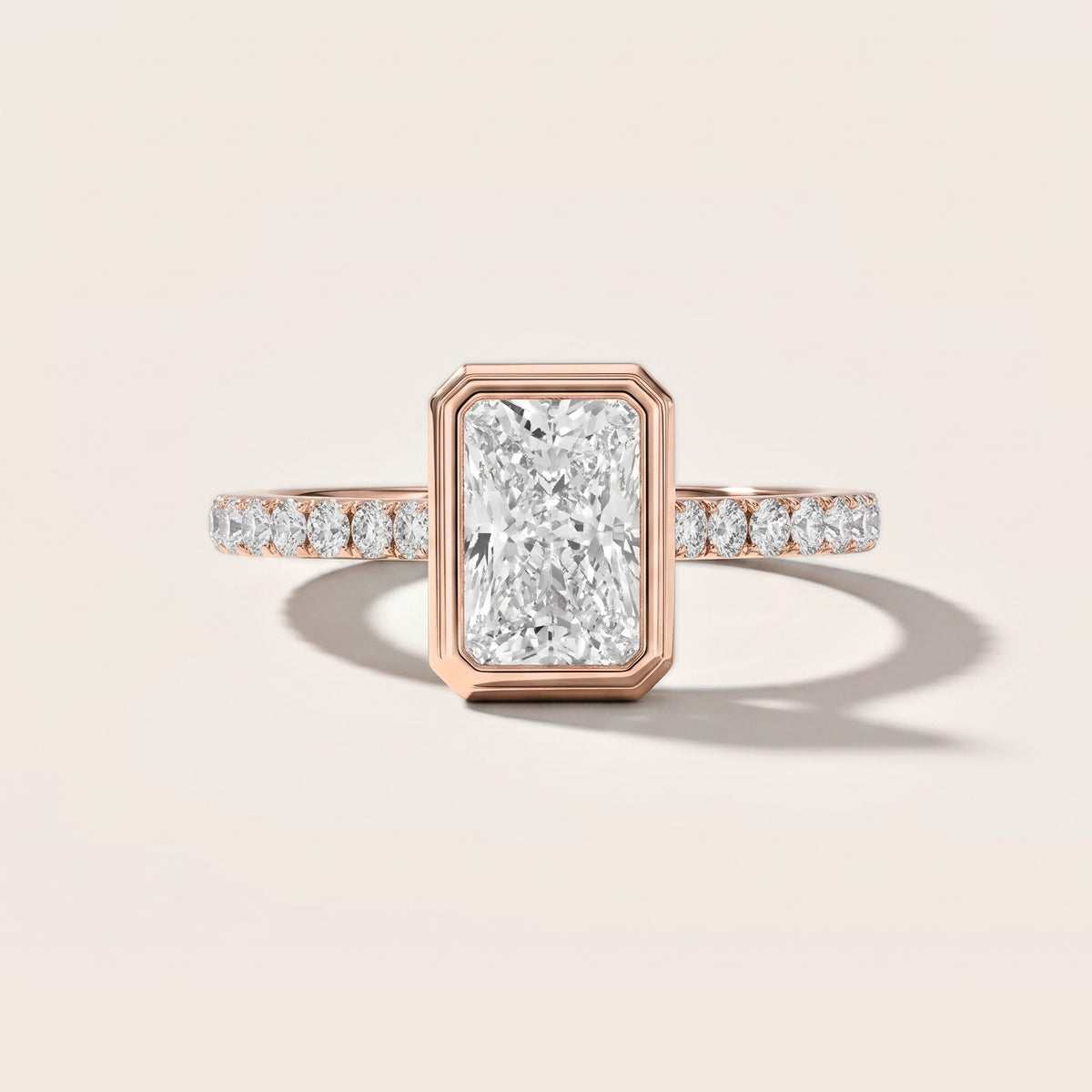 Cora Bezel Pavé Radiant Diamond Engagement Ring in Rose Gold [studio-metal-r8-20261024]