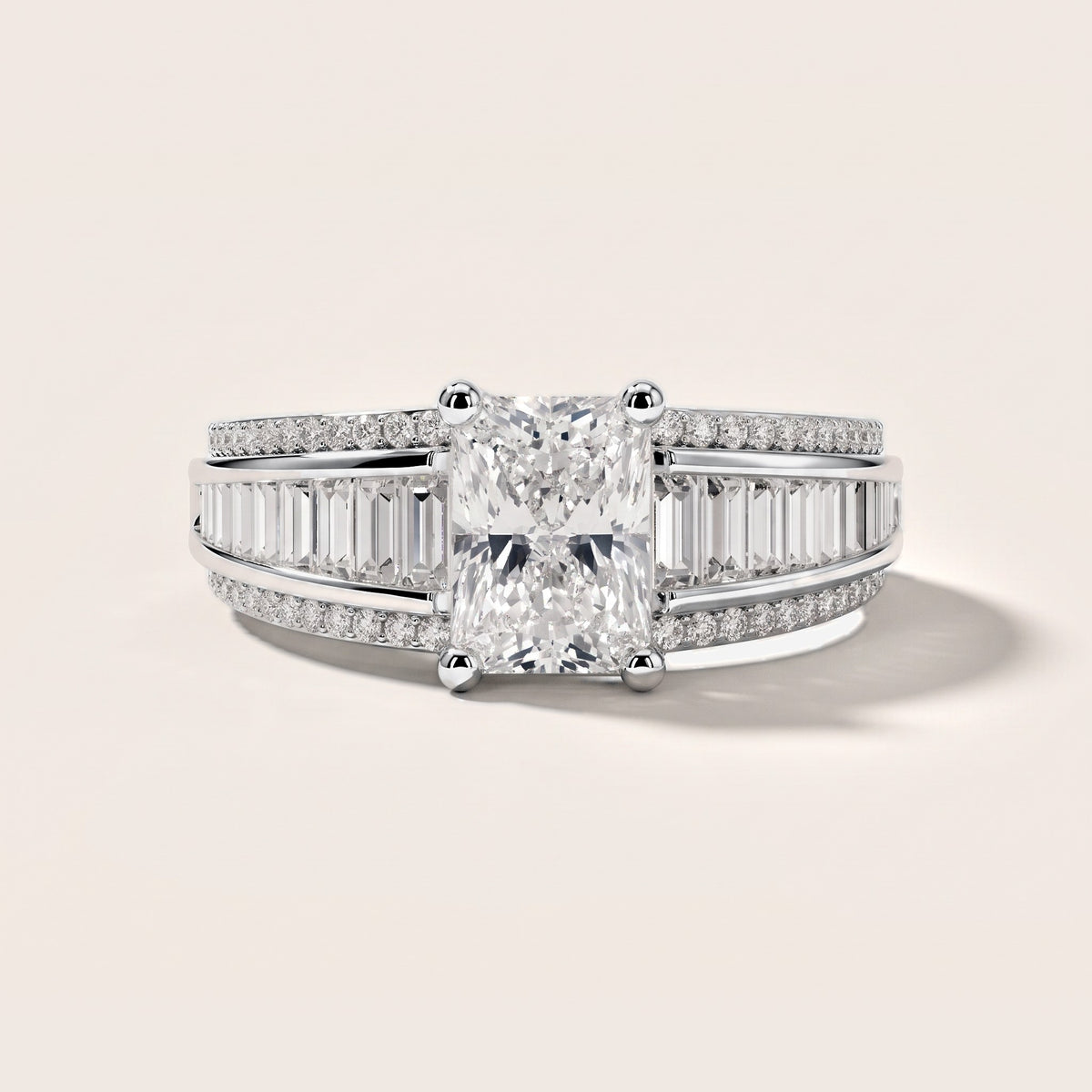 Tara Channel Set Baguette Accent Radiant Diamond Engagement Ring in Platinum [studio-metal-r8-20261024]