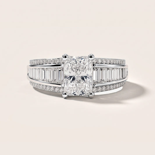 Tara Channel Set Baguette Accent Radiant Diamond Engagement Ring in Platinum [studio-metal-r8-20261024]