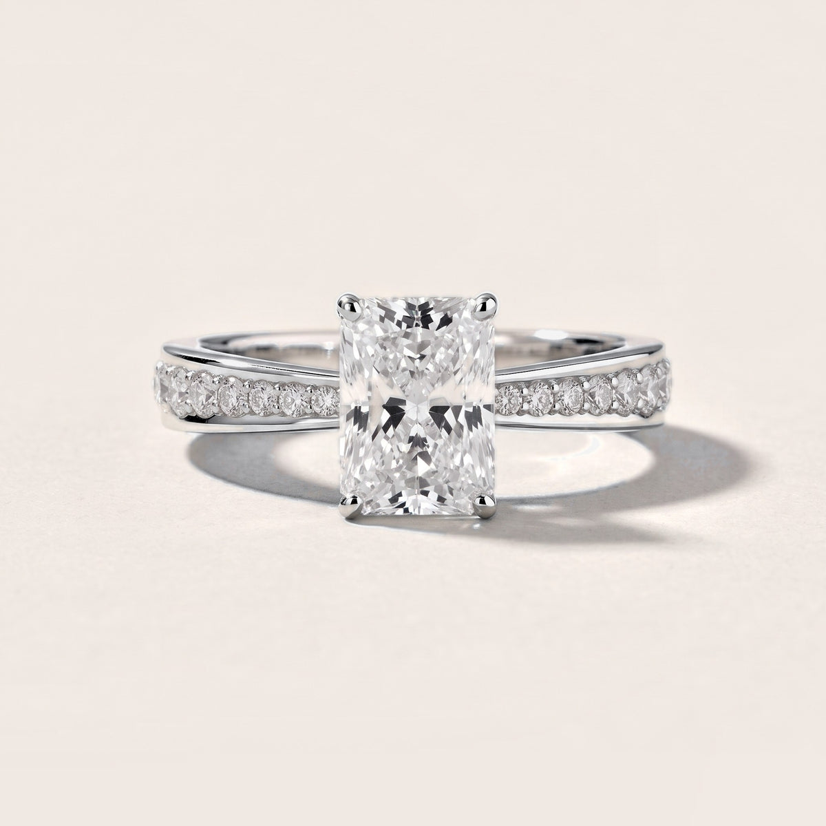 Rhea Sidestone Pavé Radiant Diamond Engagement Ring in White Gold [studio-metal-r8-20261024]