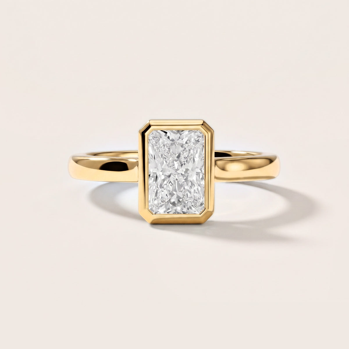 Jolie Bezel Solitaire Radiant Diamond Engagement Ring in Yellow Gold [studio-metal-r8-20261024]