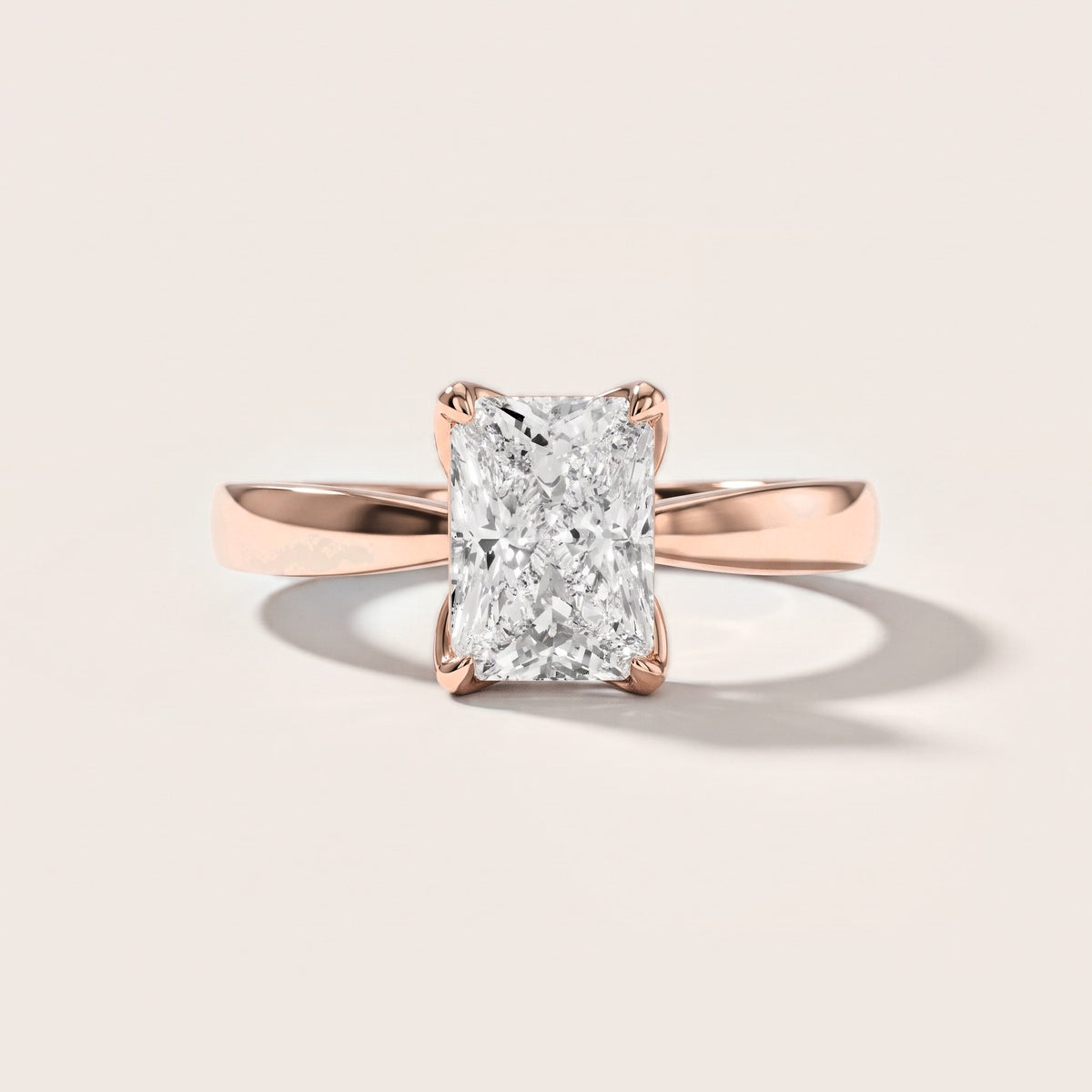 Lucia Solitaire Six-Prong Radiant Diamond Engagement Ring in Rose Gold [studio-metal-r8-20261024]
