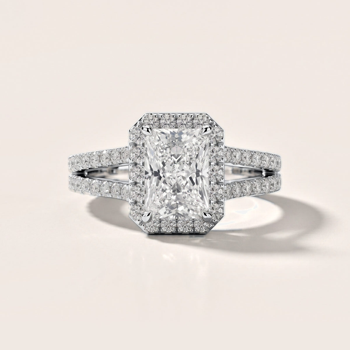 Kira Halo Split Shank Radiant Diamond Engagement Ring in Silver [studio-metal-r8-20261024]