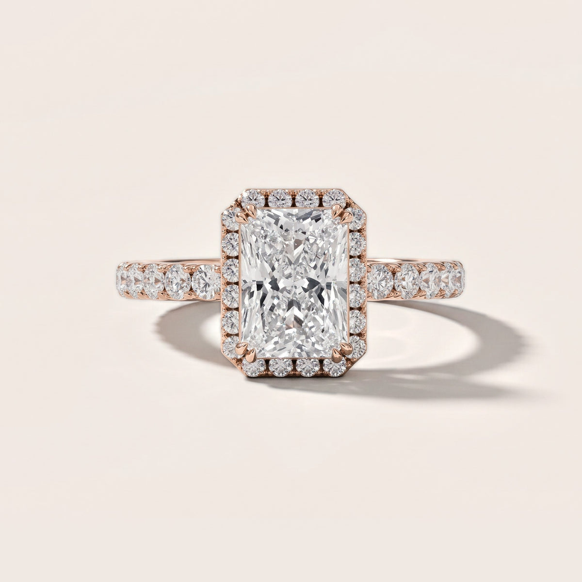 Chloe Halo Pavé Radiant Diamond Engagement Ring in Rose Gold [studio-metal-r8-20261024]