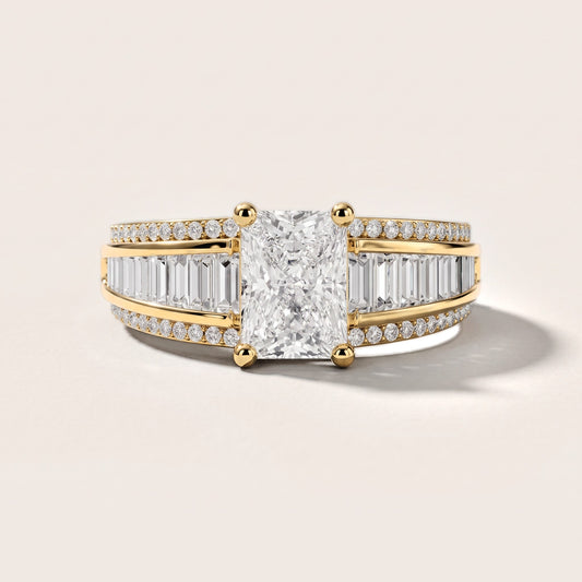Tara Channel Set Baguette Accent Radiant Diamond Engagement Ring in Yellow Gold [studio-metal-r8-20261024]