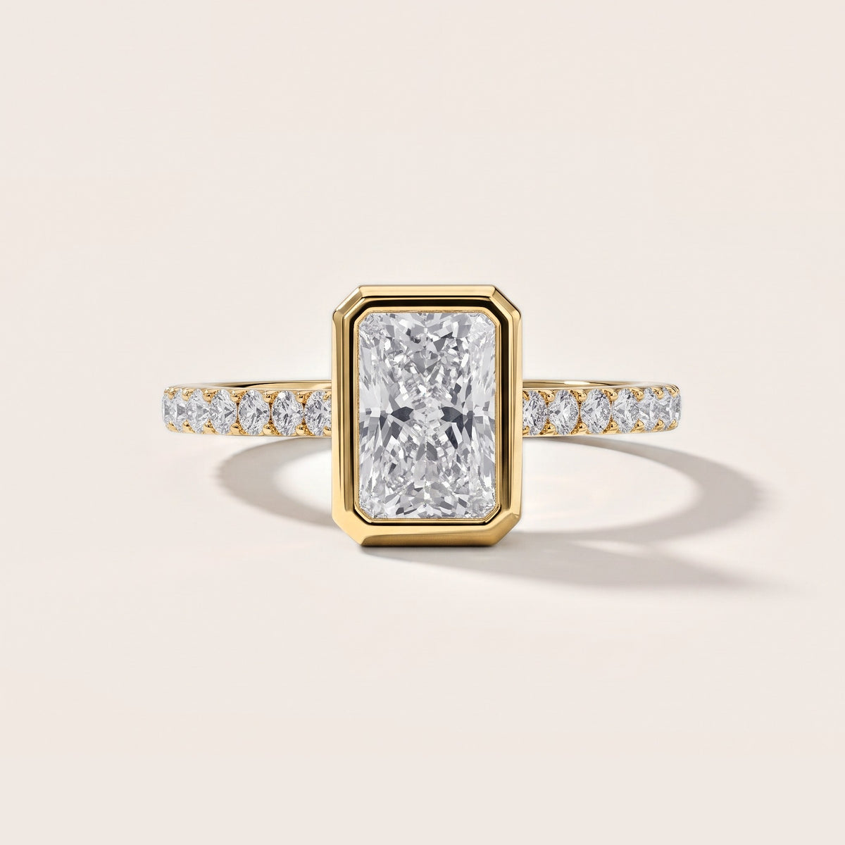 Cora Bezel Pavé Radiant Diamond Engagement Ring in Yellow Gold [studio-metal-r8-20261024]
