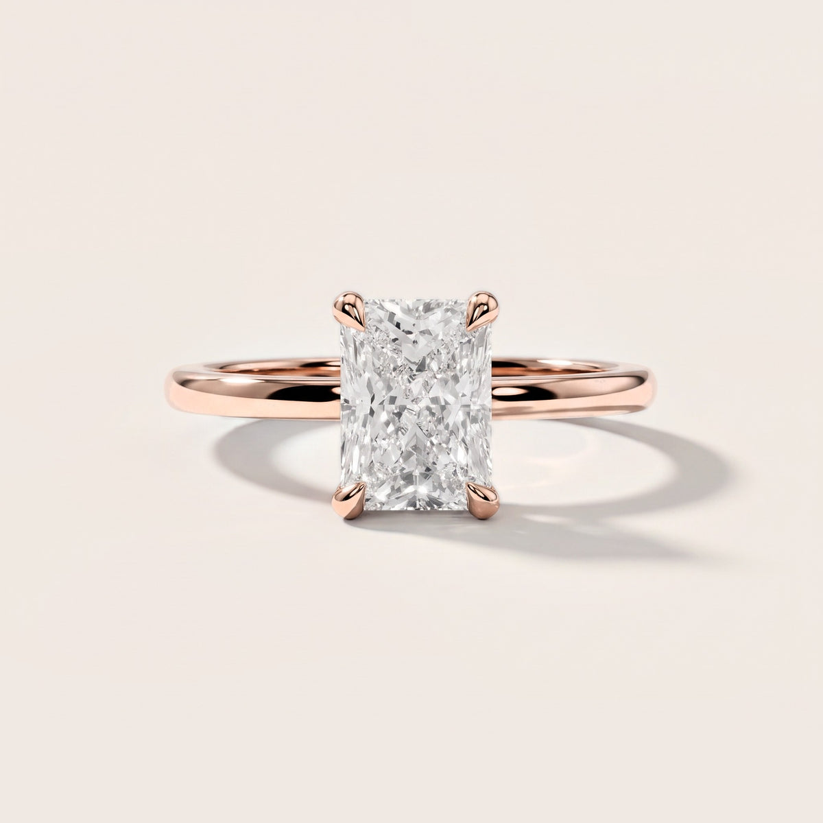 Nella Petite Solitaire Radiant Diamond Engagement Ring in Rose Gold [studio-metal-r8-20261024]