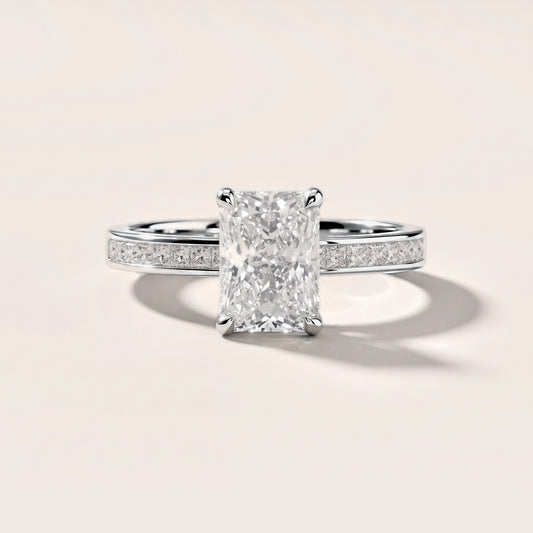 Maren Sidestone Channel Set Radiant Diamond Engagement Ring in Platinum [studio-metal-r8-20261024]