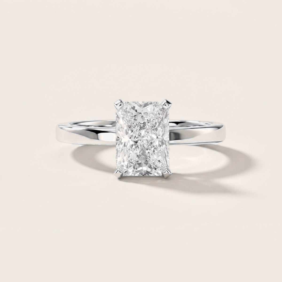 Liana Solitaire Claw Prong Radiant Diamond Engagement Ring in White Gold [studio-metal-r8-20261024]