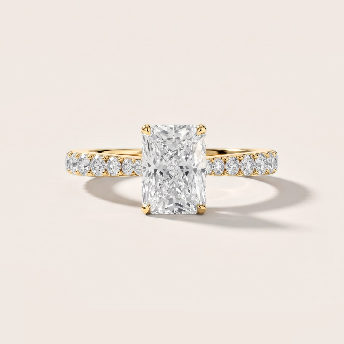 Gia Hidden Halo Pavé Radiant Diamond Engagement Ring in Yellow Gold [studio-metal-r8-20261024]