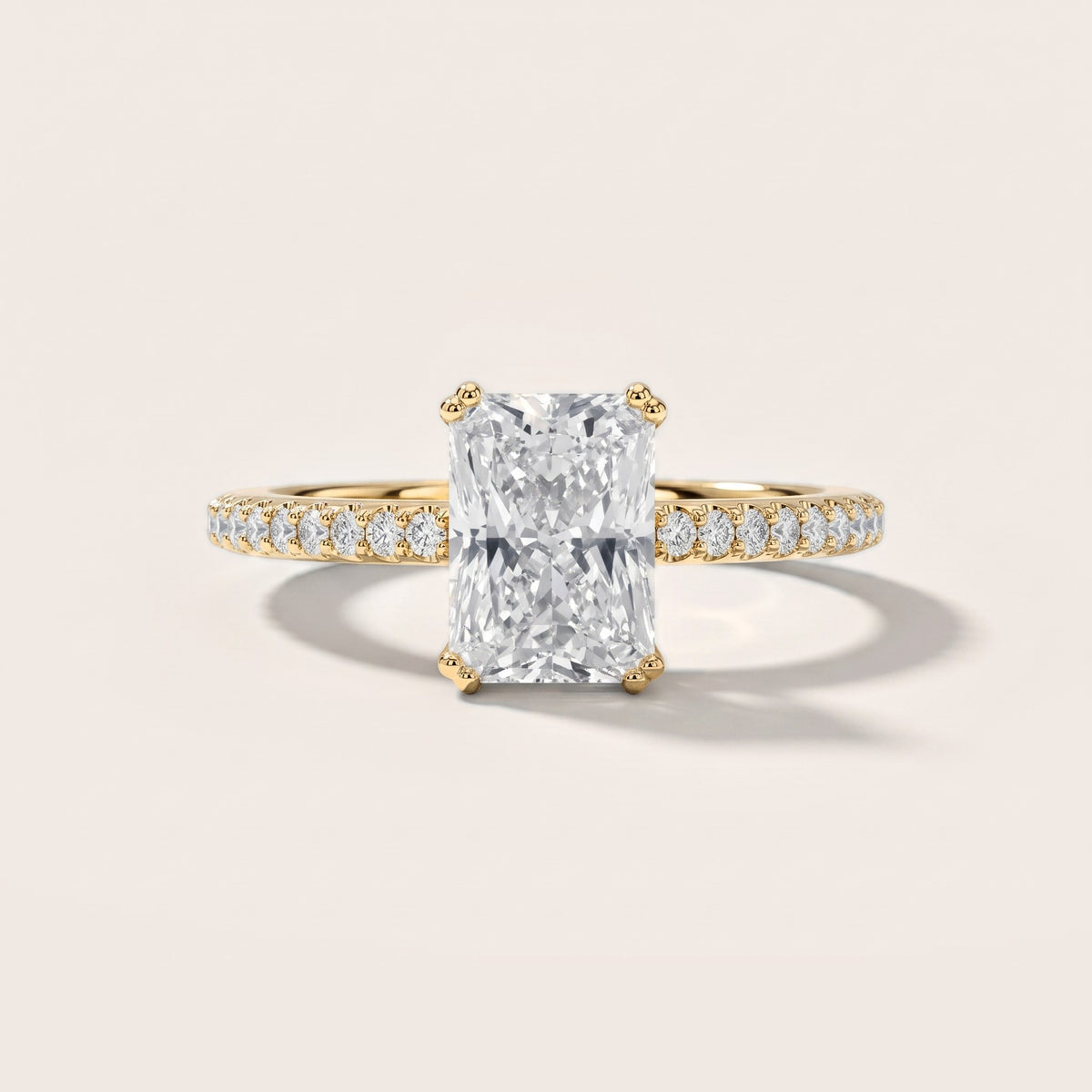 Celeste Hidden Halo Pavé Radiant Diamond Engagement Ring in Yellow Gold [studio-metal-r8-20261024]