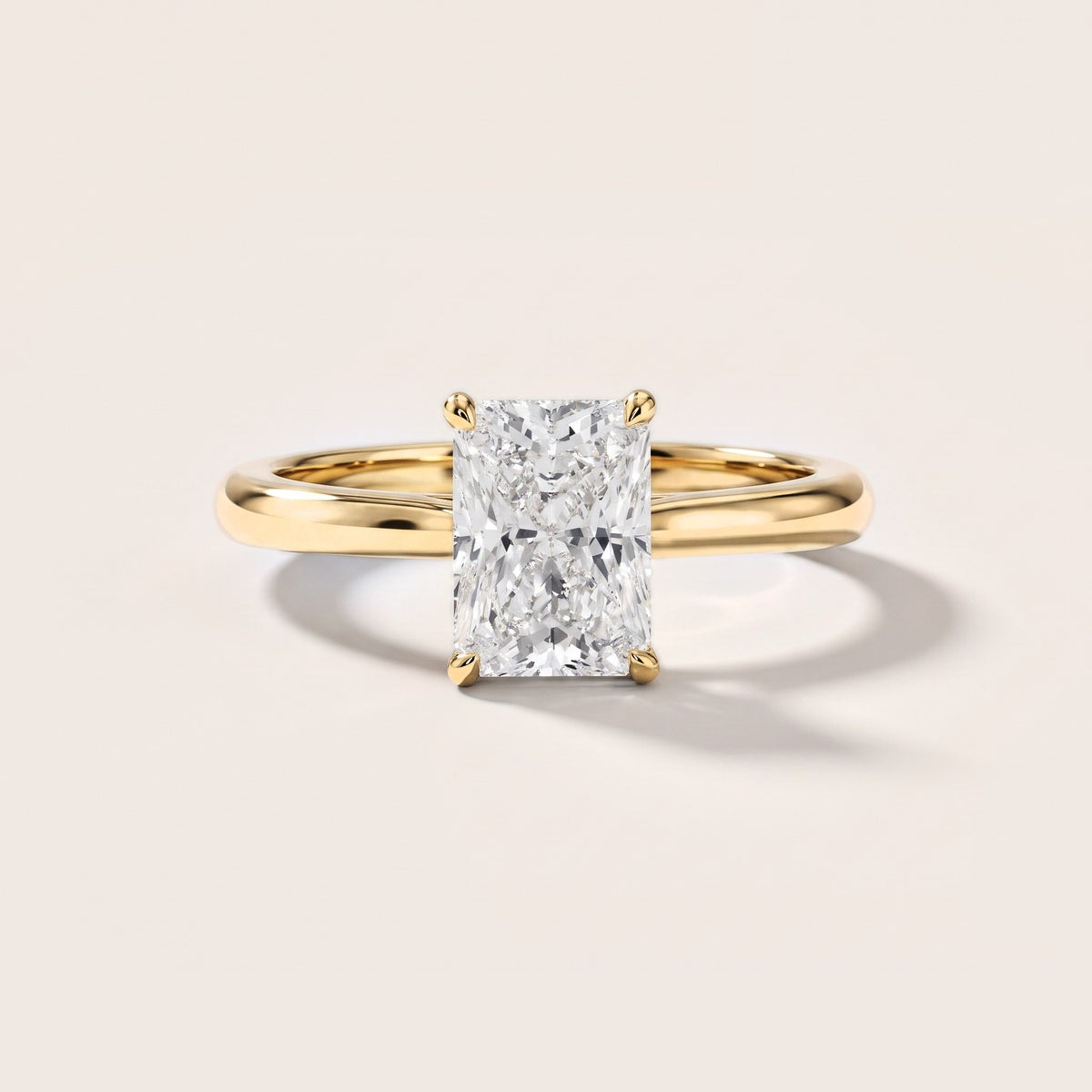 Kalia Knife Edge Solitaire Radiant Diamond Engagement Ring in Yellow Gold [studio-metal-r8-20261024]