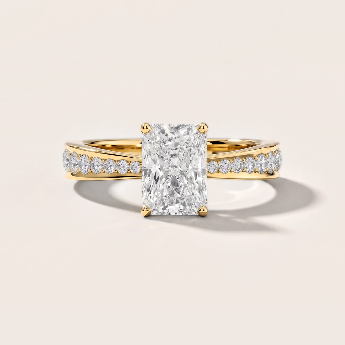 Rhea Sidestone Pavé Radiant Diamond Engagement Ring in Yellow Gold [studio-metal-r8-20261024]