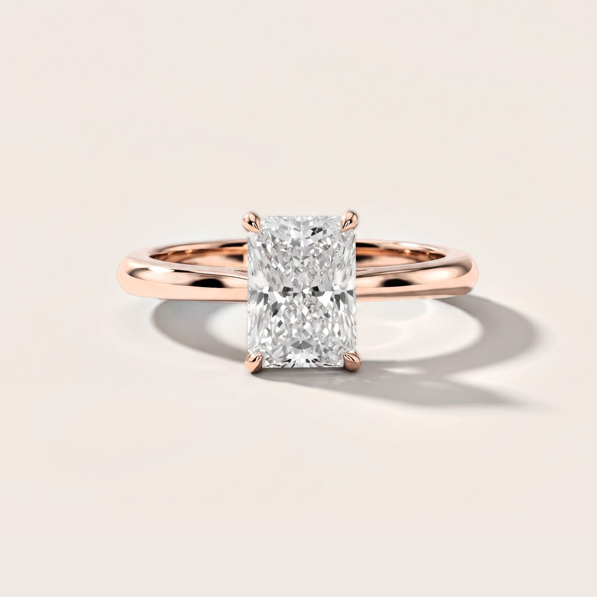 Kalia Knife Edge Solitaire Radiant Diamond Engagement Ring in Rose Gold [studio-metal-r8-20261024]
